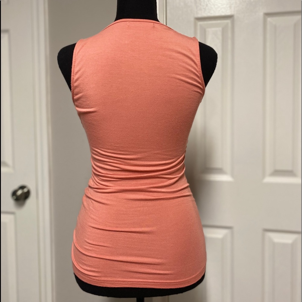 Coral V Neck Floral Lace Blouse - Picture 7 of 9